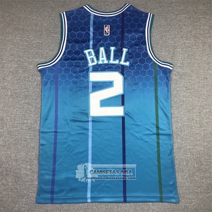 Camiseta Charlotte Hornets LaMelo Ball NO 2 Ciudad 2021-22 Azul